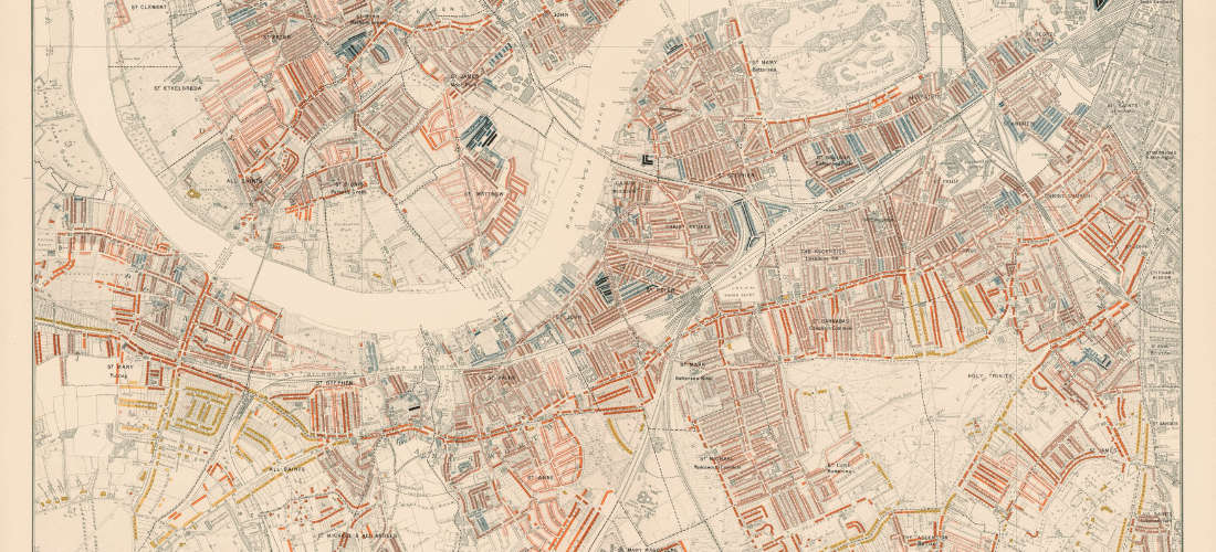 Map of London in 1890 - decorative photo