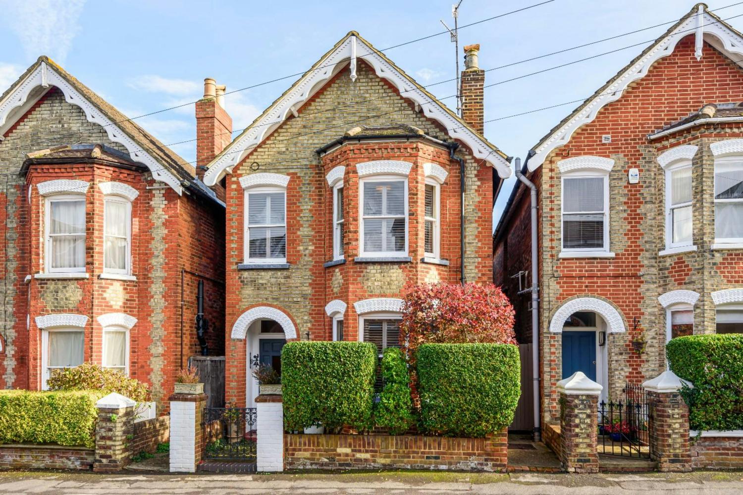 A detached UK brick home