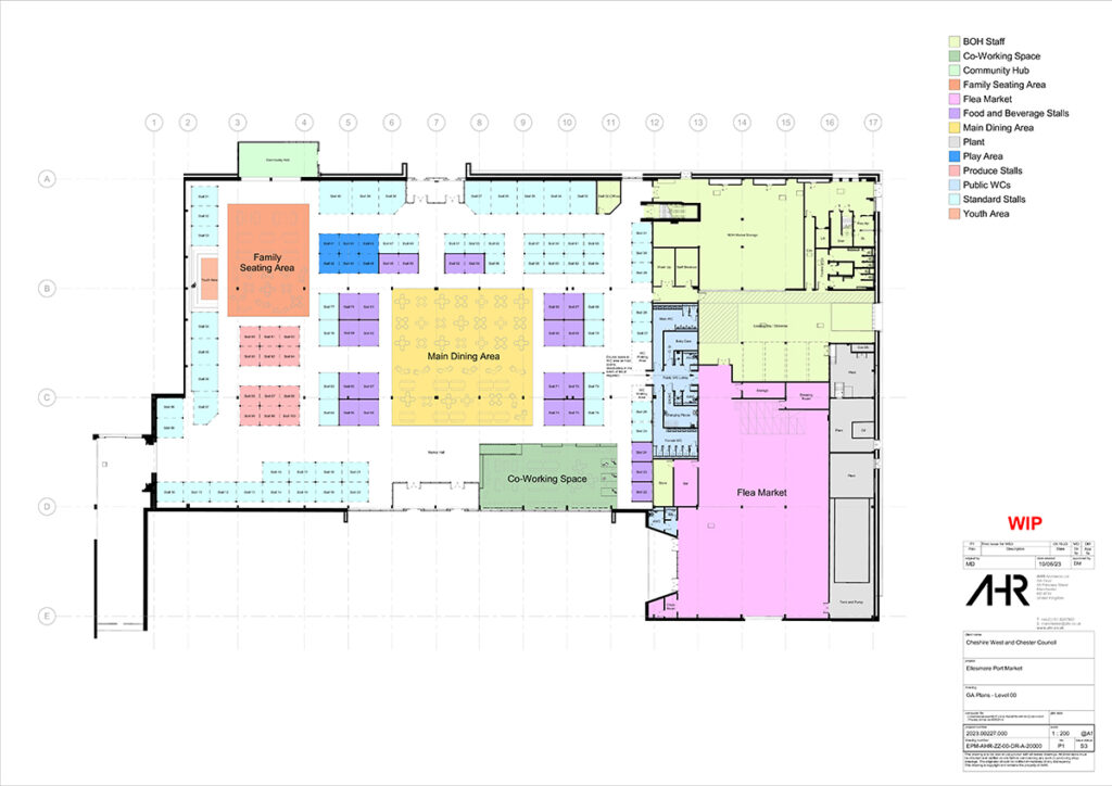 Detailed floorplans of the Ellesmere Port market regeneration